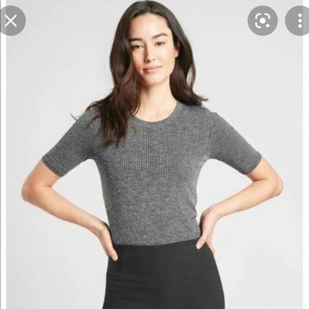NWOT! Athleta Renew Ribbed Top, Gray S